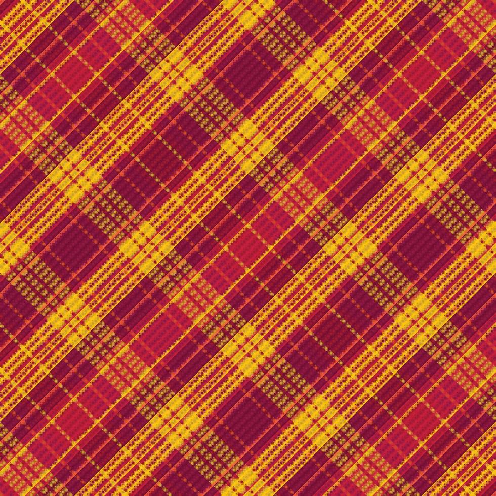 Tartan plaid pattern with texture and warm color. vector