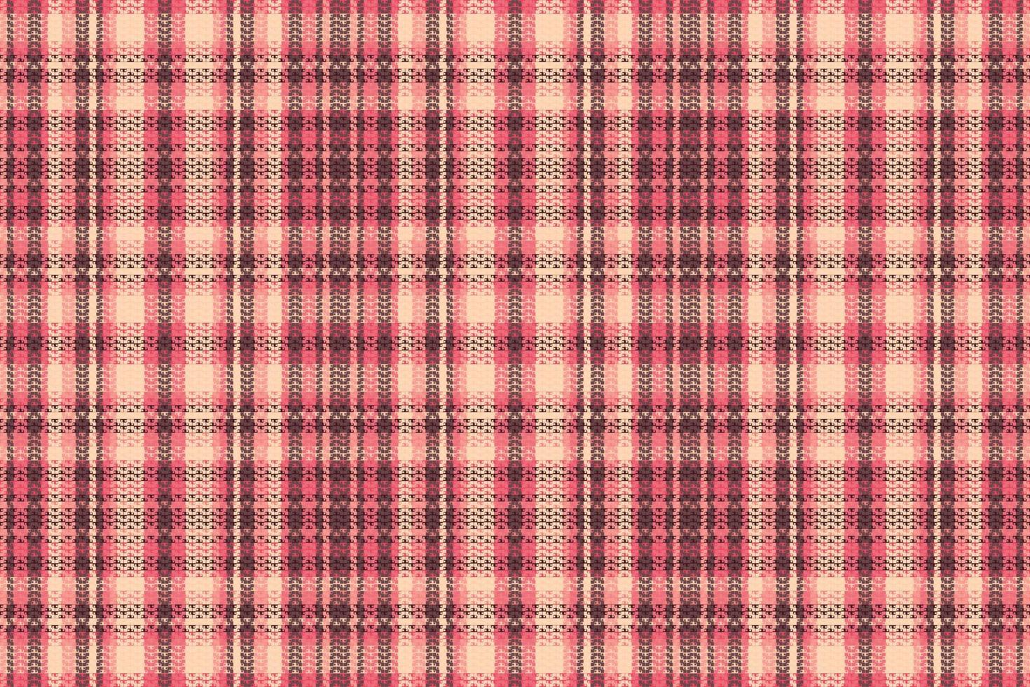 Tartan plaid pattern with texture and warm color. vector