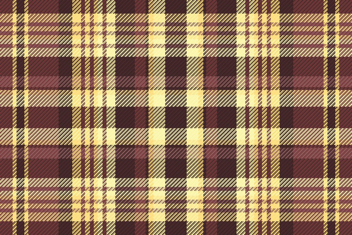 Tartan plaid pattern with texture and warm color. vector