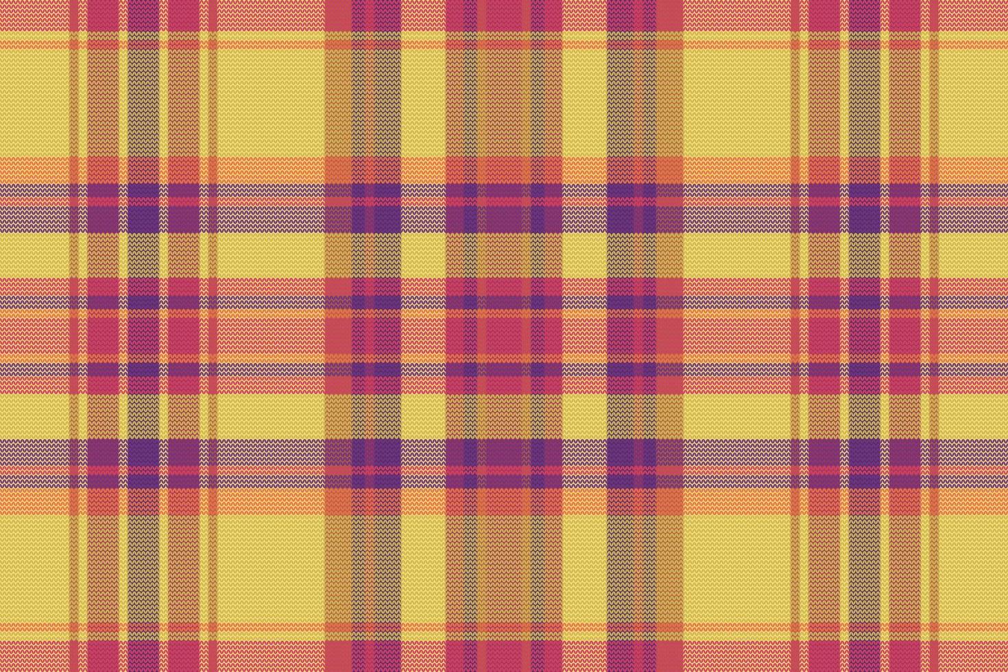 Tartan plaid pattern with texture and warm color. vector
