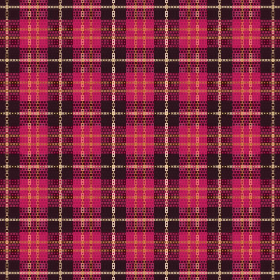 Tartan plaid pattern with texture and warm color. vector