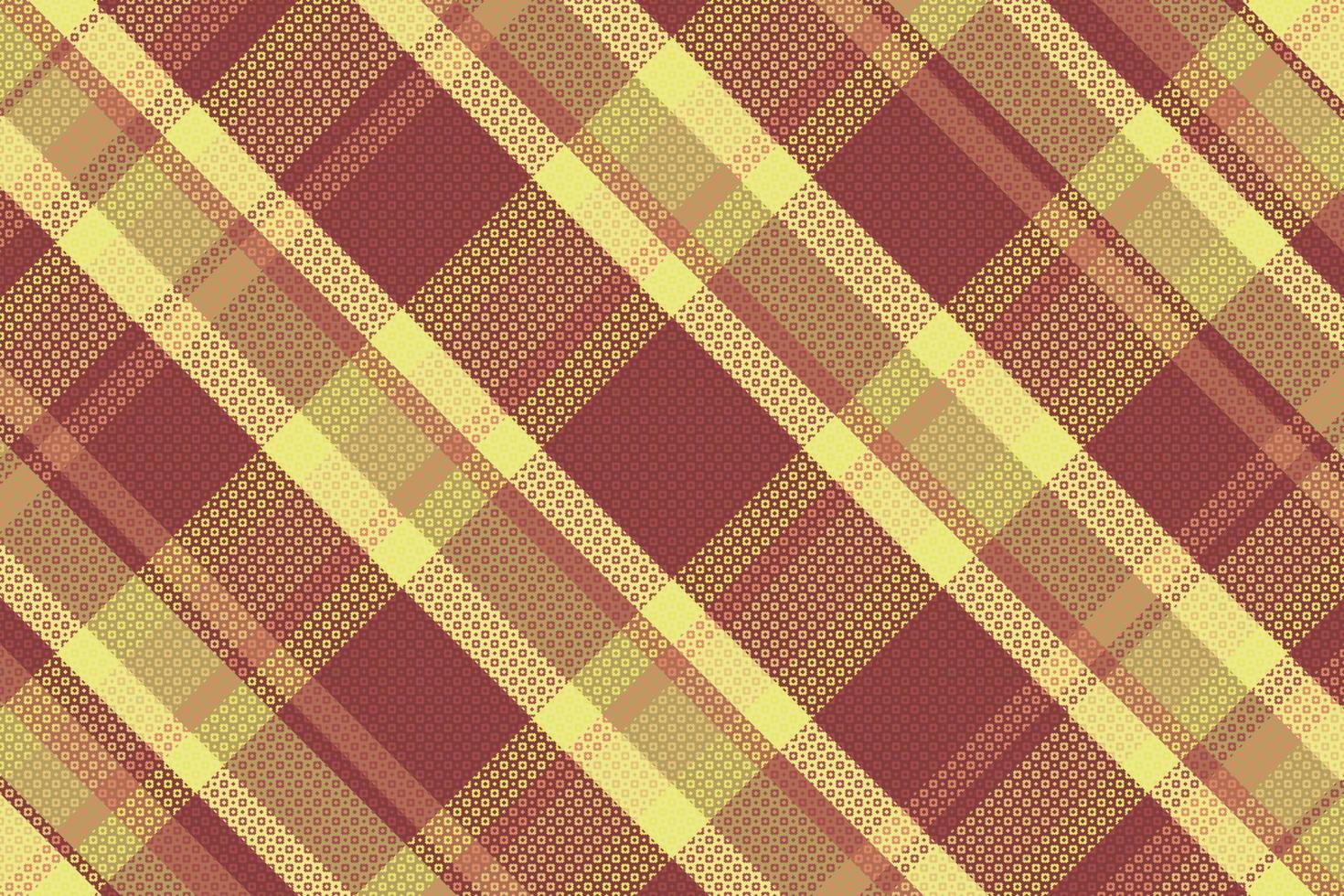 Tartan plaid pattern with texture and warm color. vector