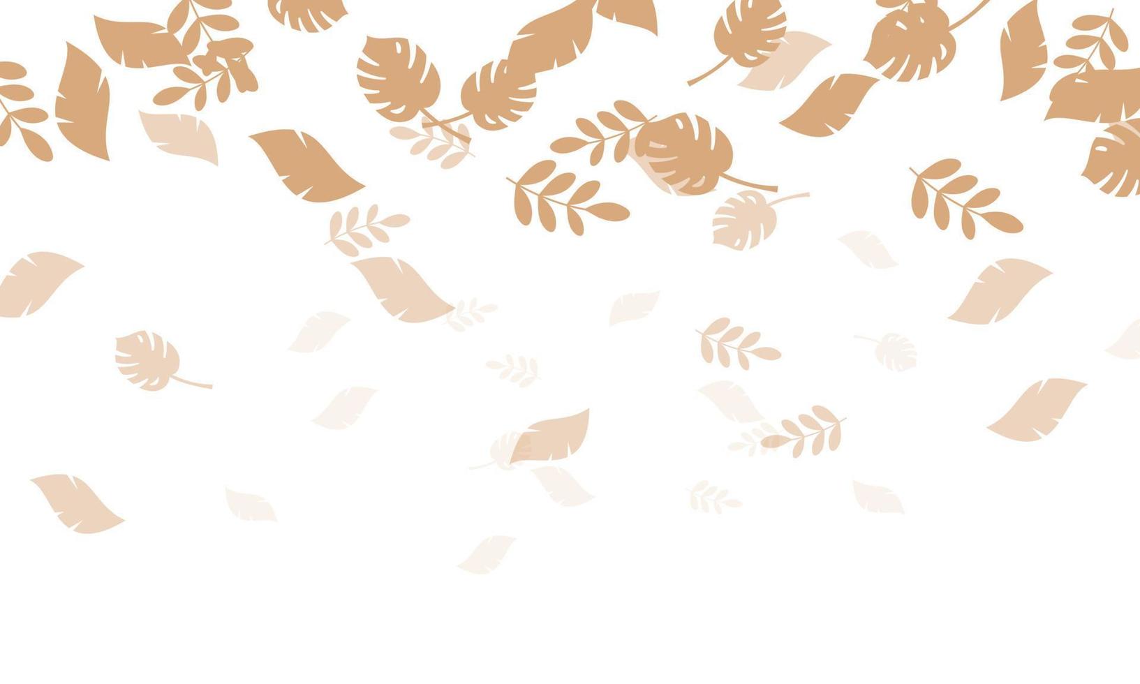 Light orange vector doodle template with leaves.