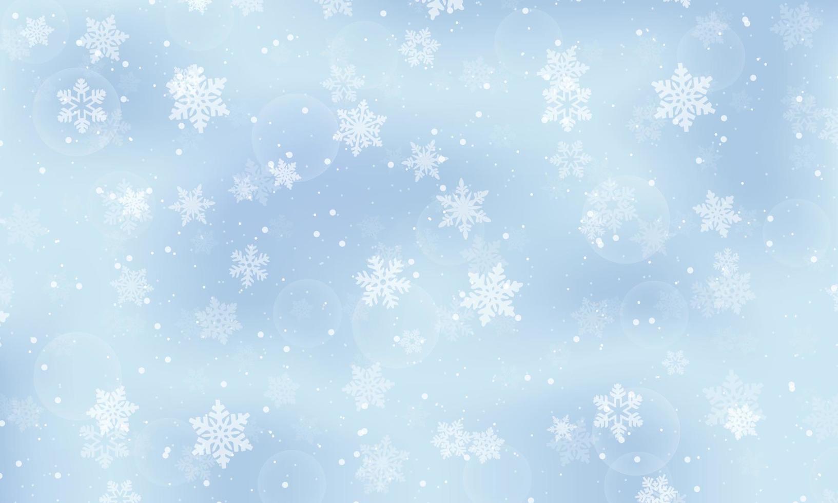 Abstract winter with snowflakes background. vector