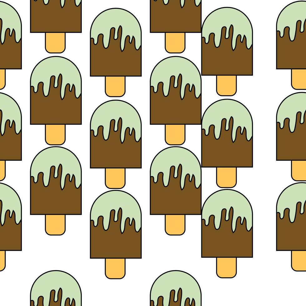 Ice cream seamless pattern. Vector background