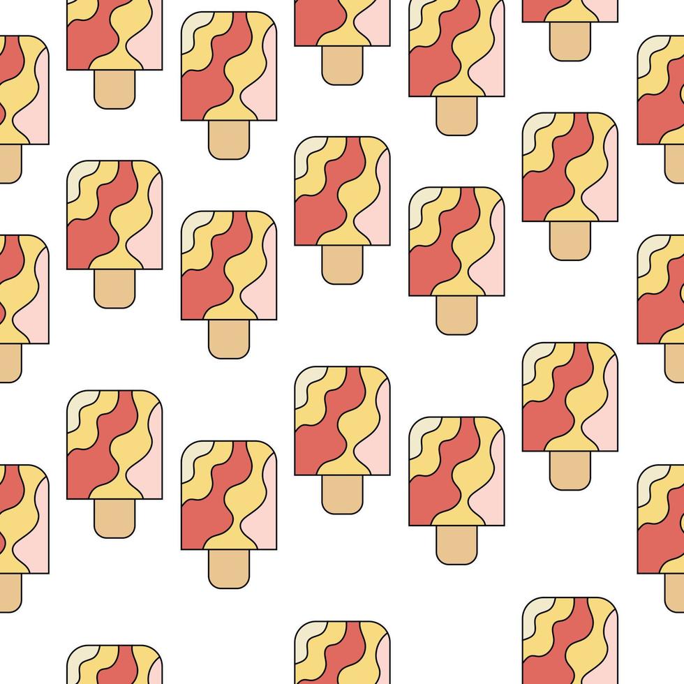 Ice cream seamless pattern. Vector background