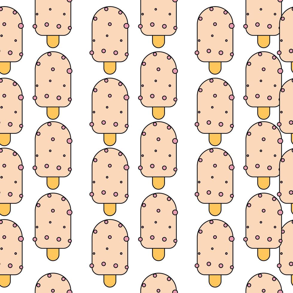 Ice cream seamless pattern. Vector background