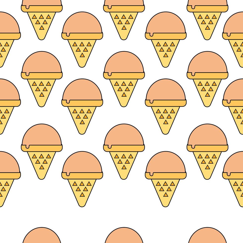 Ice cream seamless pattern. Vector background