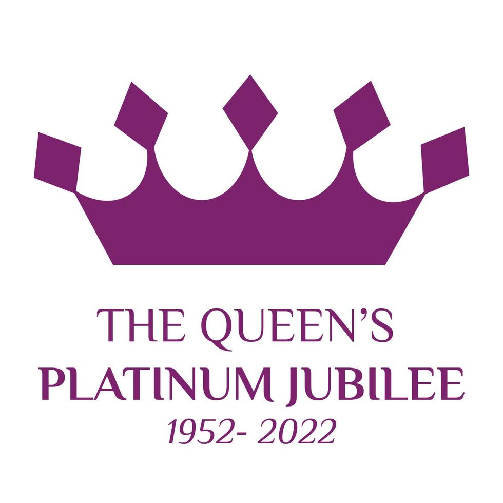 The Queen's Platinum Jubilee celebration banner with side in crown 70 years Ideal design for banners, flayers, social media, stickers, greeting card vector