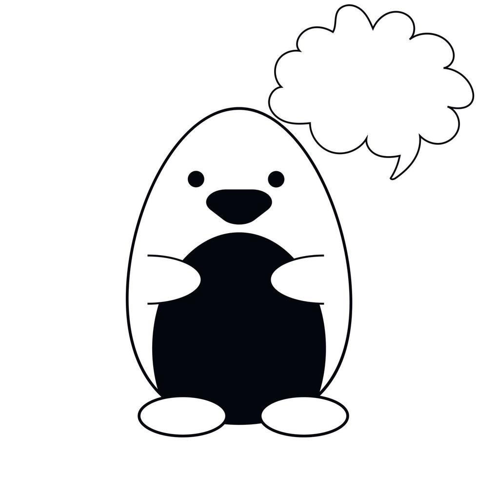 Penguin bear sketch. Drawing on a white background vector