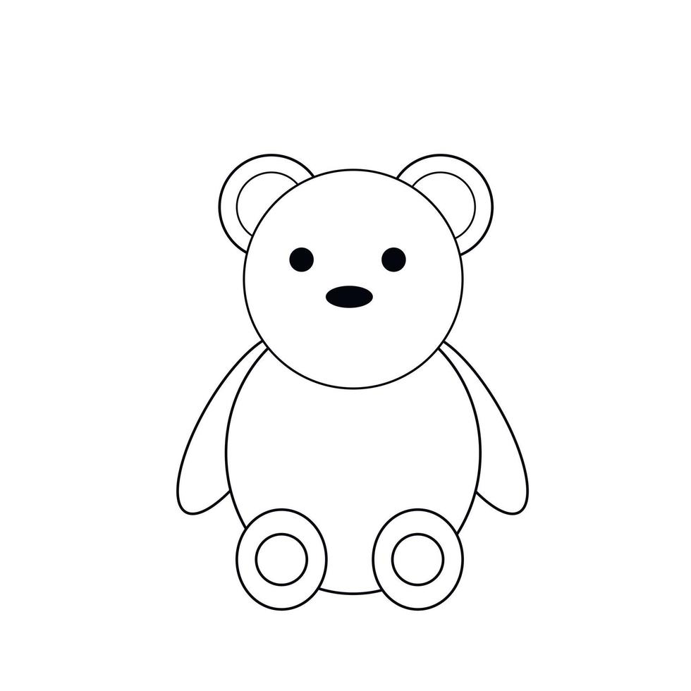 boceto de oso de peluche. dibujo sobre un fondo blanco vector