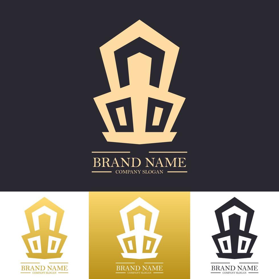 Gold letter d and b logo with building concept best for beauty spa hotel or residential vector