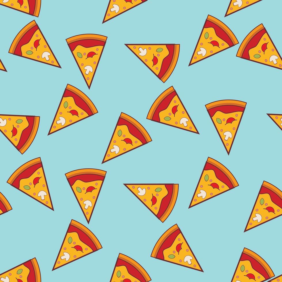 Pizza slice seamless pattern vector