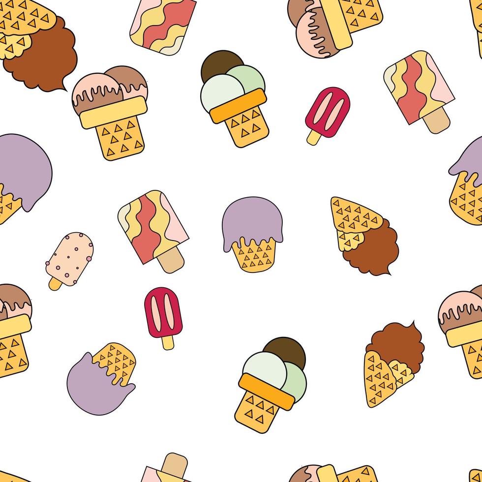 helado de patrones sin fisuras. fondo vectorial vector