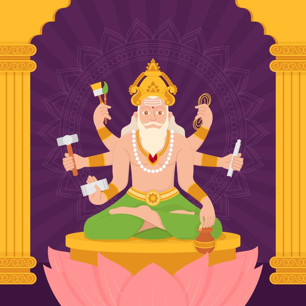 Happy Vishwakarma Puja Background vector