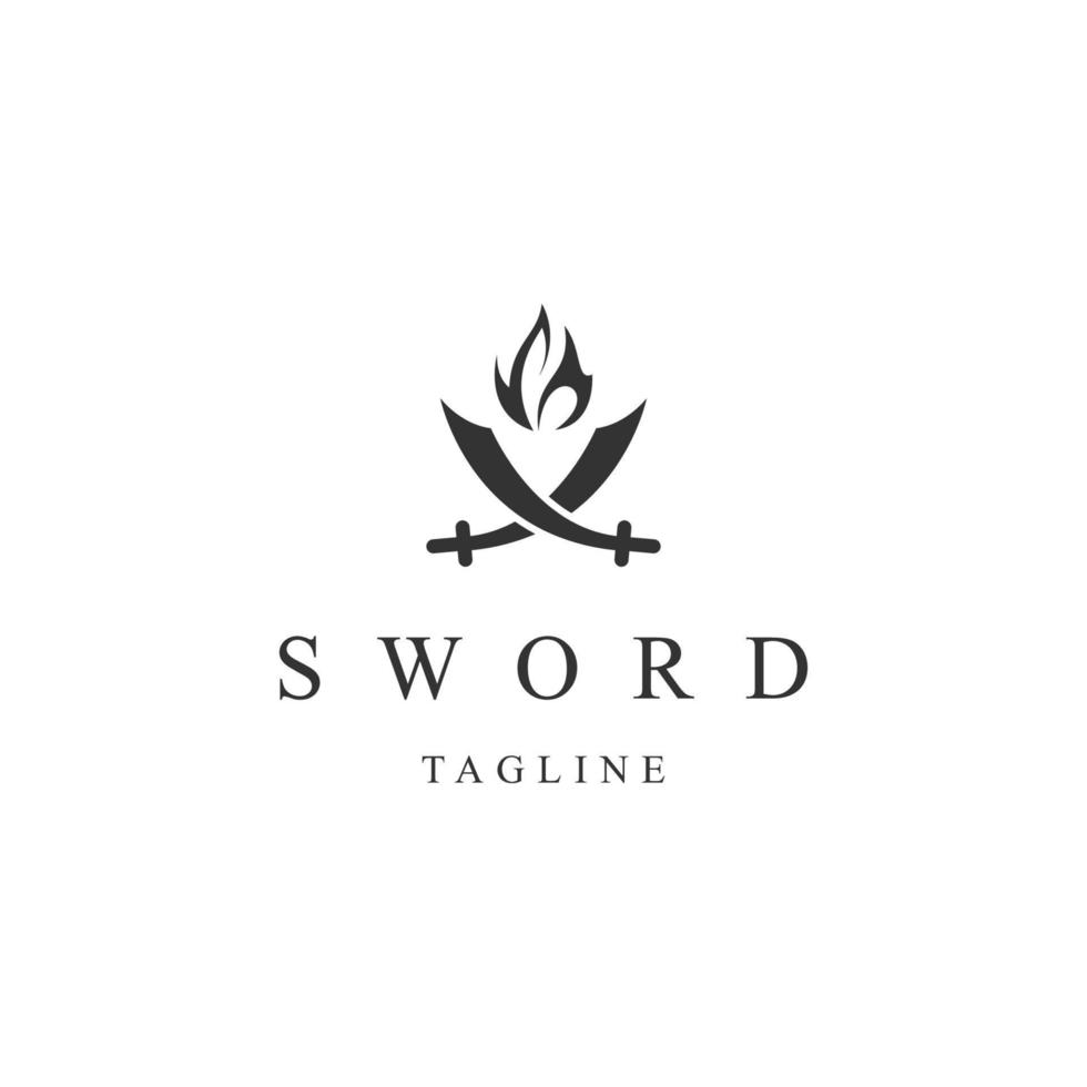 Sword logo icon design template flat vector