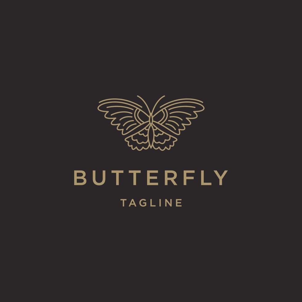 Butterfly line logo icon design template flat vector