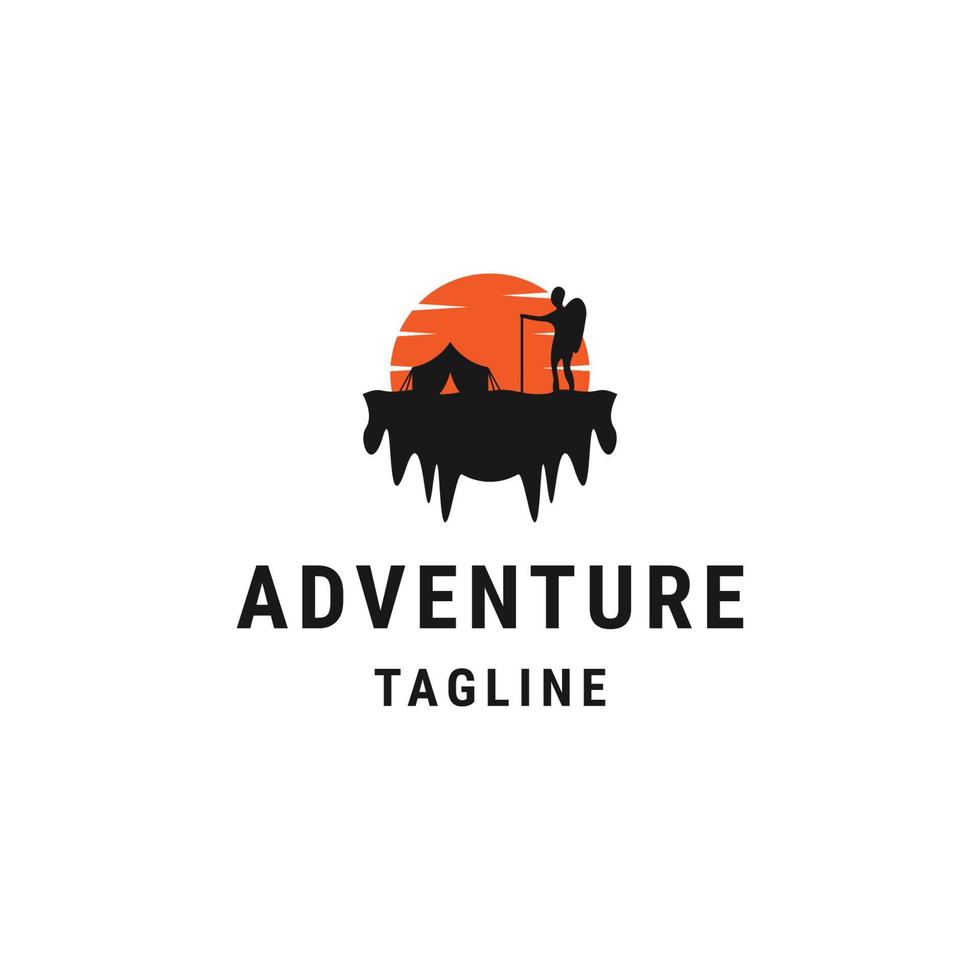 vector plano de plantilla de diseño de icono de logotipo de aventura humana