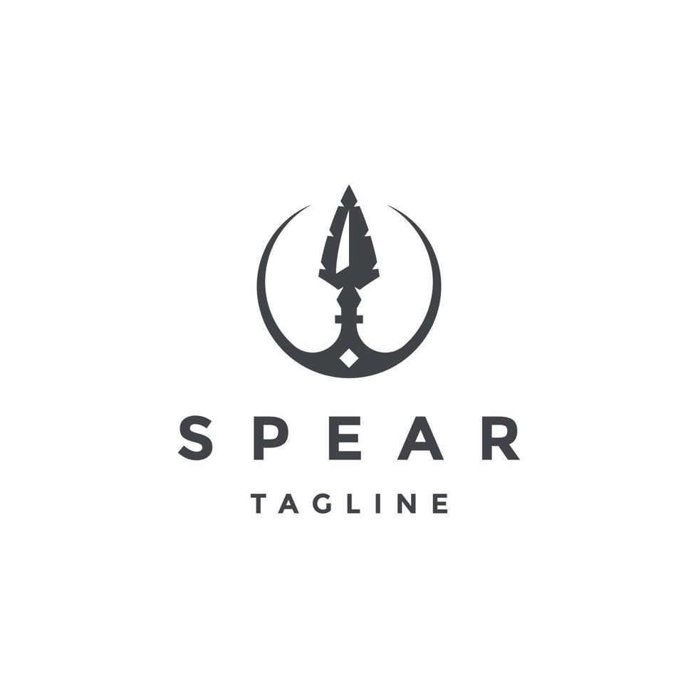 Spear logo design template flat vector