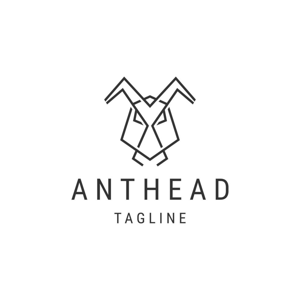Ant head line logo icon design template flat vector