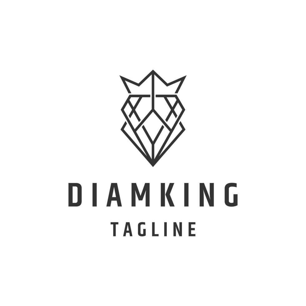 jewelry king line logo icon design template flat vector