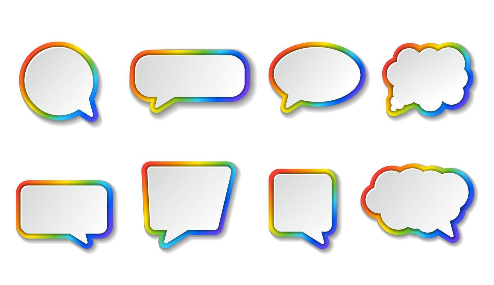 bubble chat set colorful with shadow vector