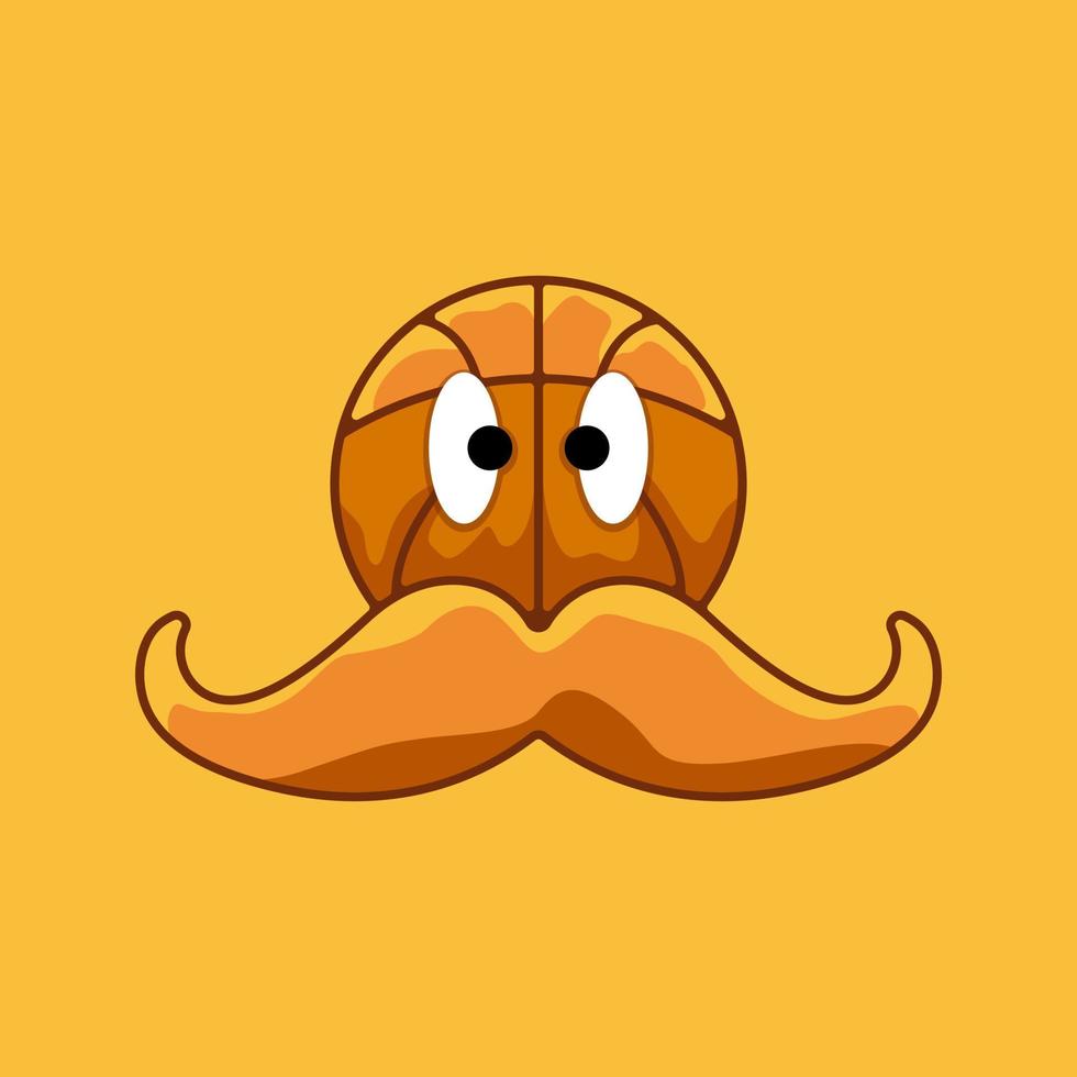 basket mustache logo design vector