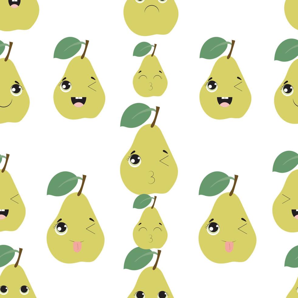 Seamless pear Vector Pattern Fruit Background
