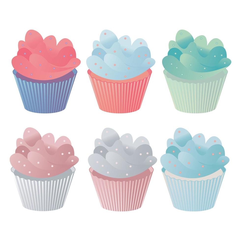 Cupcake vector illustration isolated on white background, cupcake clip art