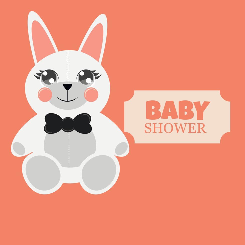 celebración de baby shower, feliz cumpleaños, saludo y tarjeta de invitación. lindo oso de peluche con globo de corazón. ilustración vectorial en estilo de dibujos animados vector