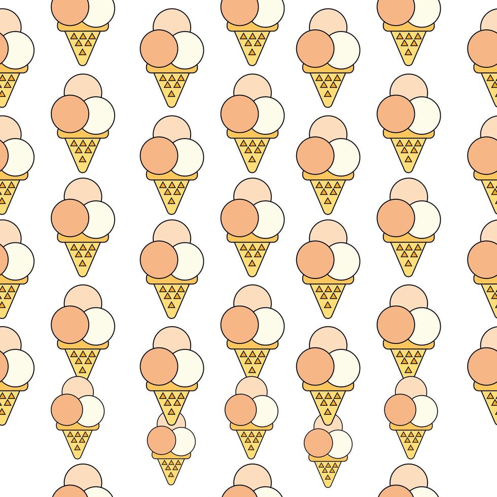 Ice cream seamless pattern. Vector background
