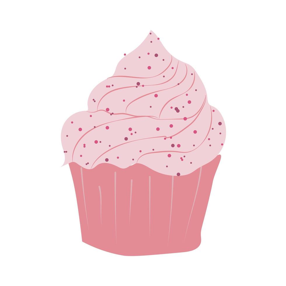 Cupcake vector illustration isolated on white background, cupcake clip art
