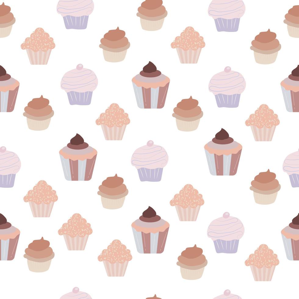 Ilustración de vector de cupcake aislado sobre fondo blanco, imágenes prediseñadas de cupcake