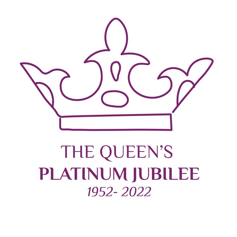 The Queen's Platinum Jubilee celebration banner with side in crown 70 years Ideal design for banners, flayers, social media, stickers, greeting card vector