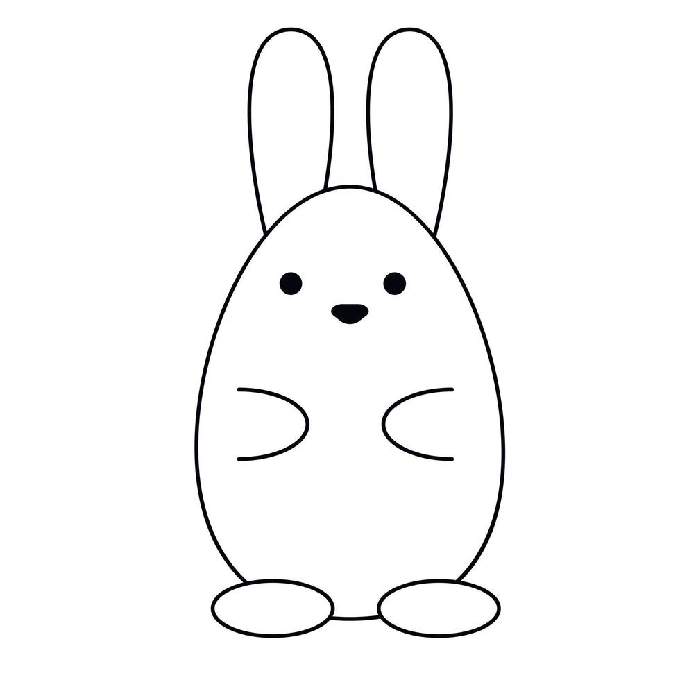 Rabbit outline sketch isolate on white. Vector illustration
