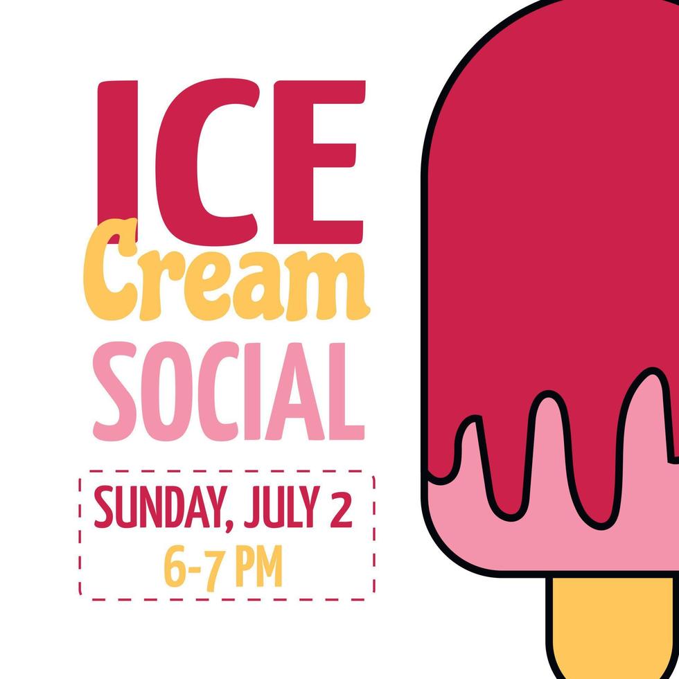 Tasty Ice cream social media post. Ice-cream vector template
