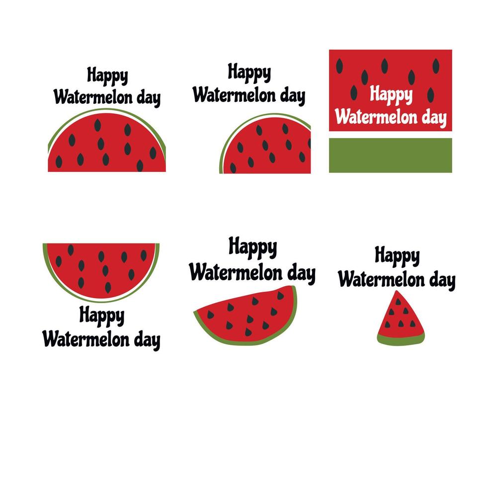 Watermelon day holiday phrase. Watermelon slice illustration. vector