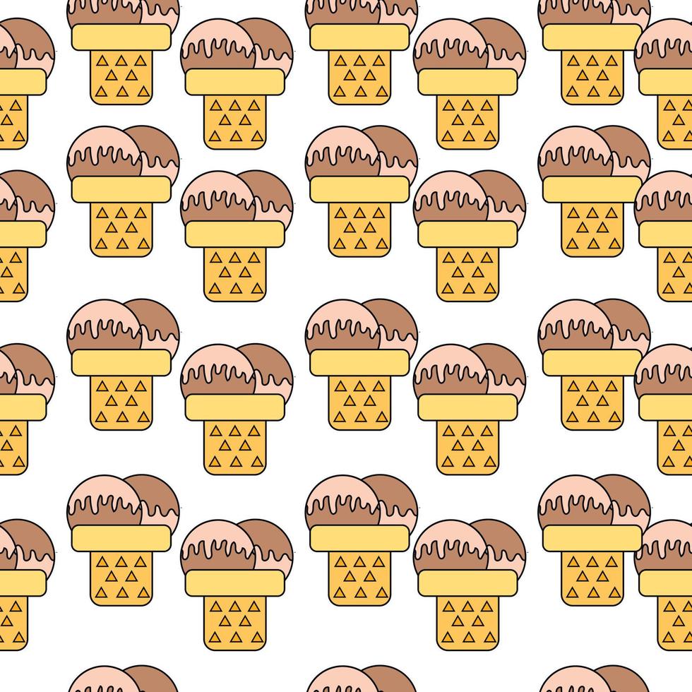 Ice cream seamless pattern. Vector background