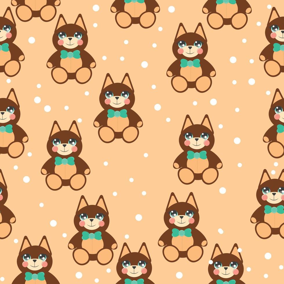 Seamless Pattern with Dog Illustration vector