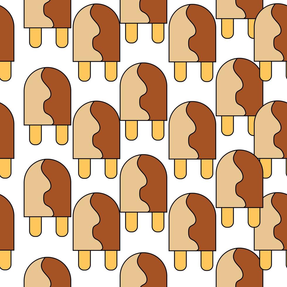 Ice cream seamless pattern. Vector background