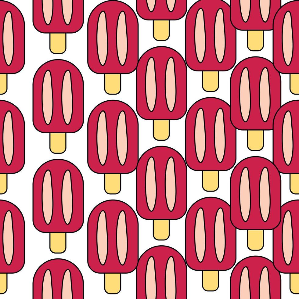 Ice cream seamless pattern. Vector background
