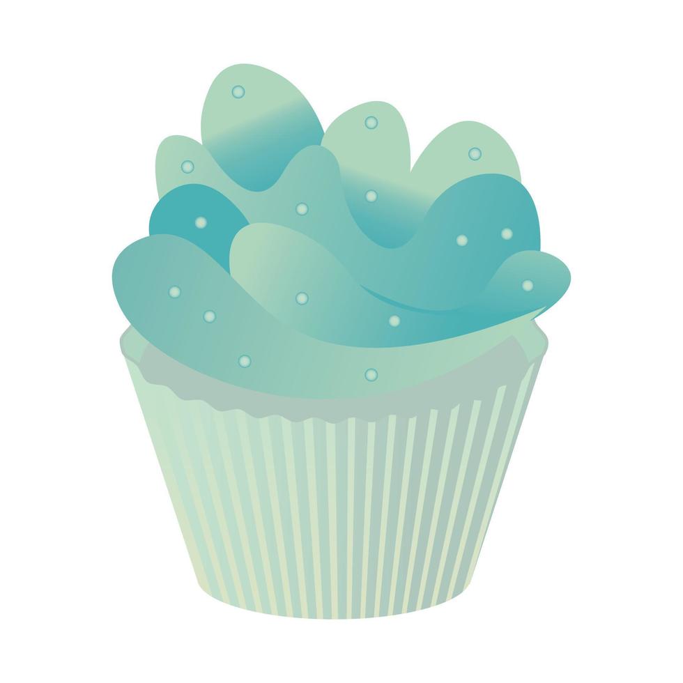 Ilustración de vector de cupcake aislado sobre fondo blanco, imágenes prediseñadas de cupcake