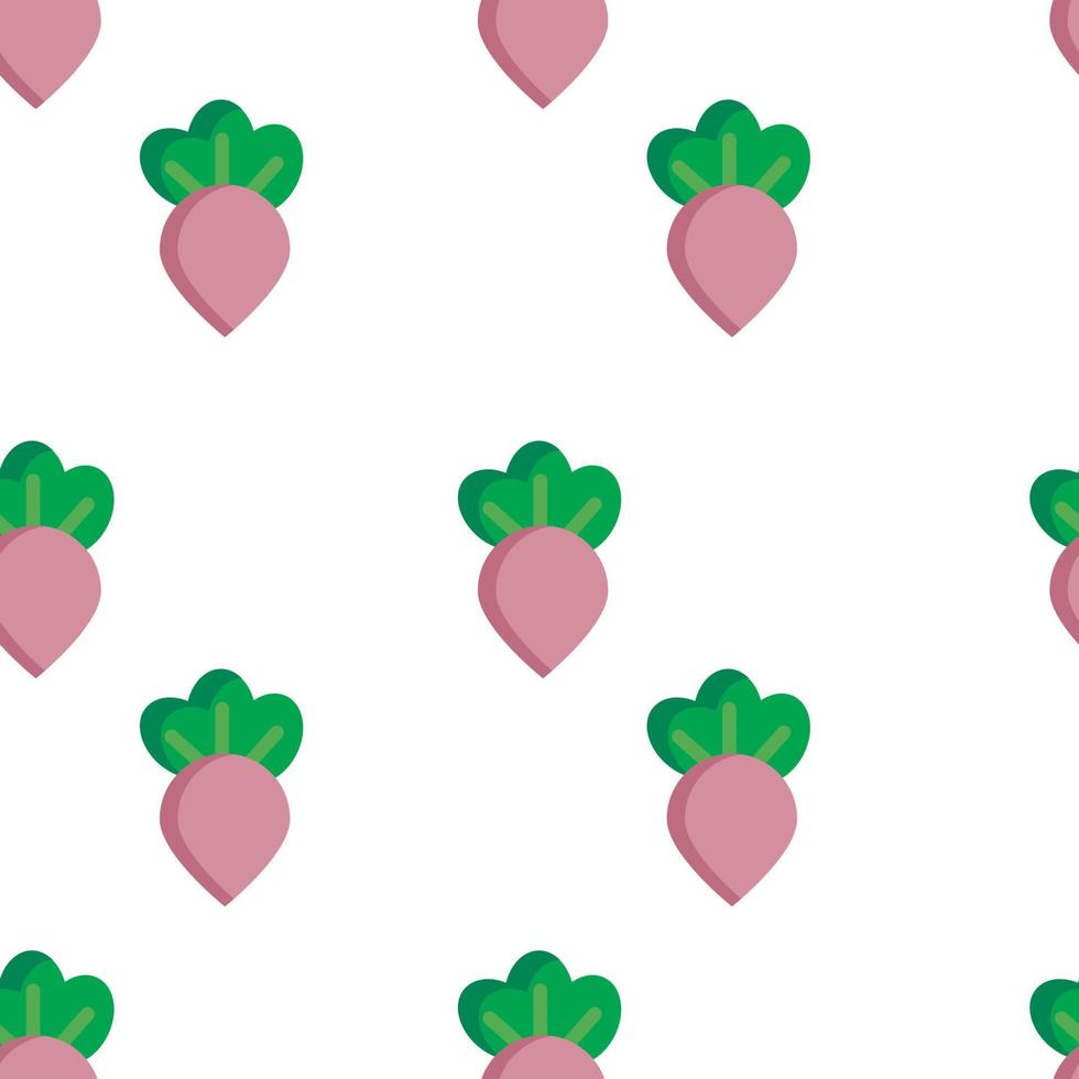 Vector seamless radish pattern for kitchen fabric on white background