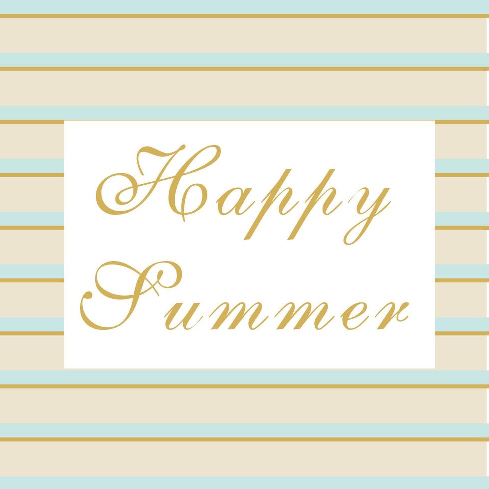 Phrase Happy  summer. Vector illustration.