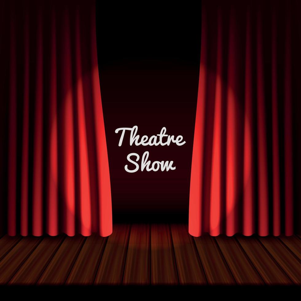Theatrical stage banner, realistic style vector