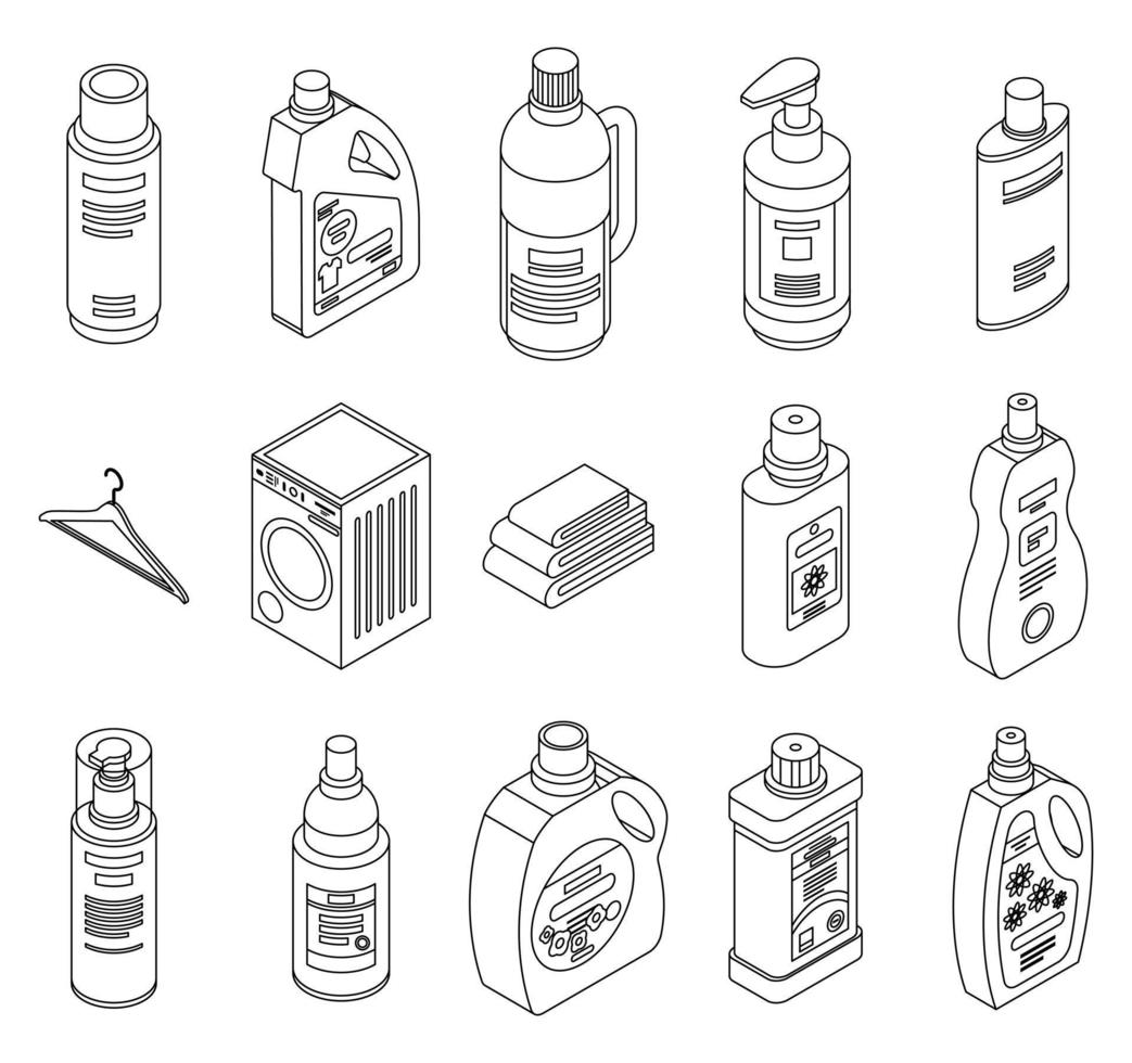 Softener icons set vector outline