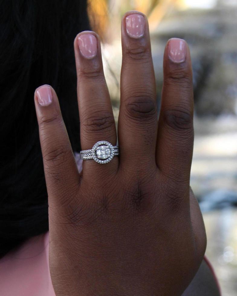 LOS ANGELES, AUG 20 -  Julia Pace Mitchell, engagement ring at the Julia Pace Mitchell Bridal Shower at the W Hotel, Westwood on August 20, 2011 in Westwood, CA photo