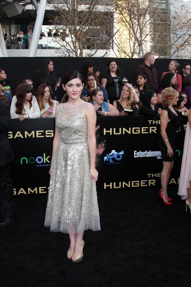 LOS ANGELES, MAR 12 -  Isabelle Fuhrman arrives at the Hunger Games Premiere at the Nokia Theater at LA Live on March 12, 2012 in Los Angeles, CA photo