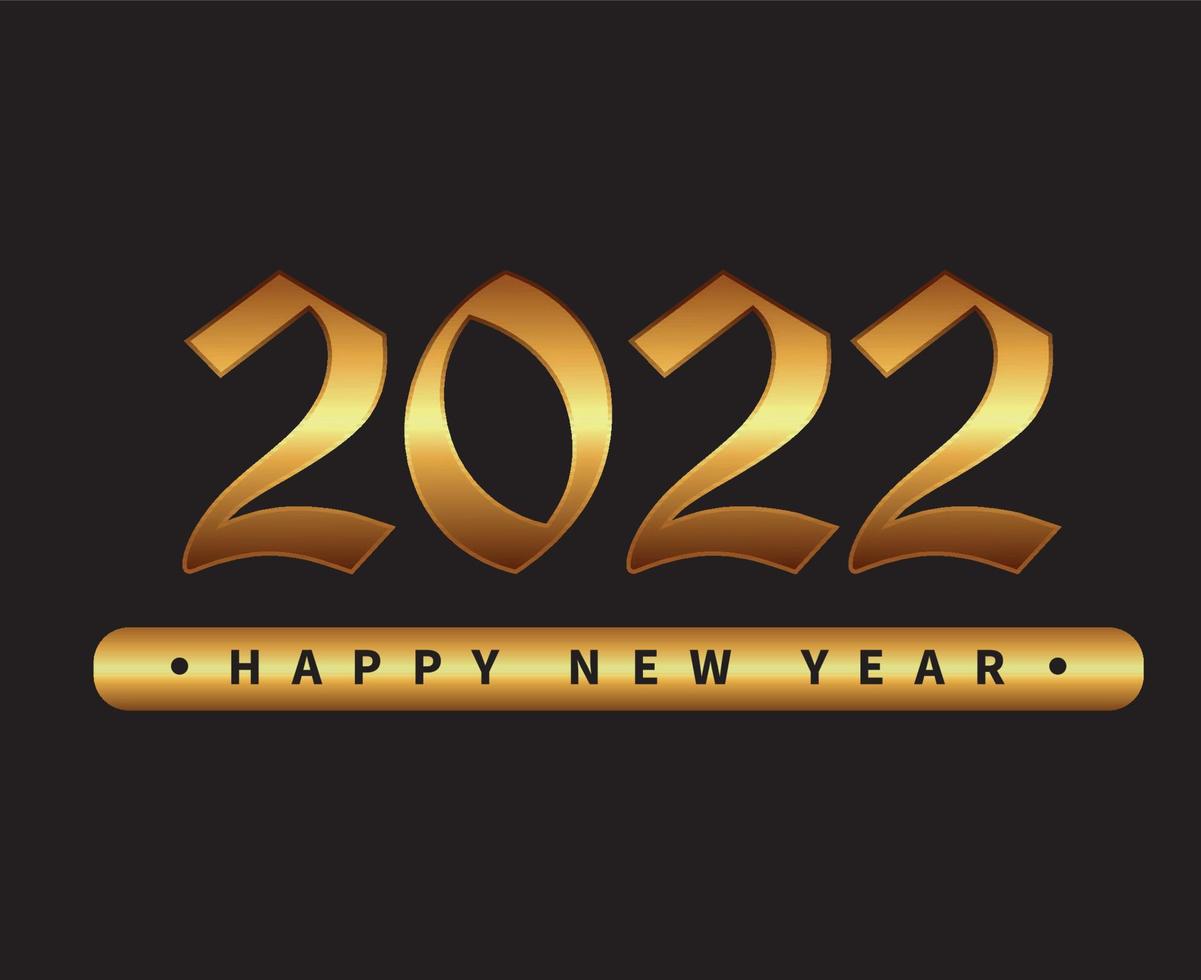 Happy New Year 2022 Abstract Design Illustration Vector Gold