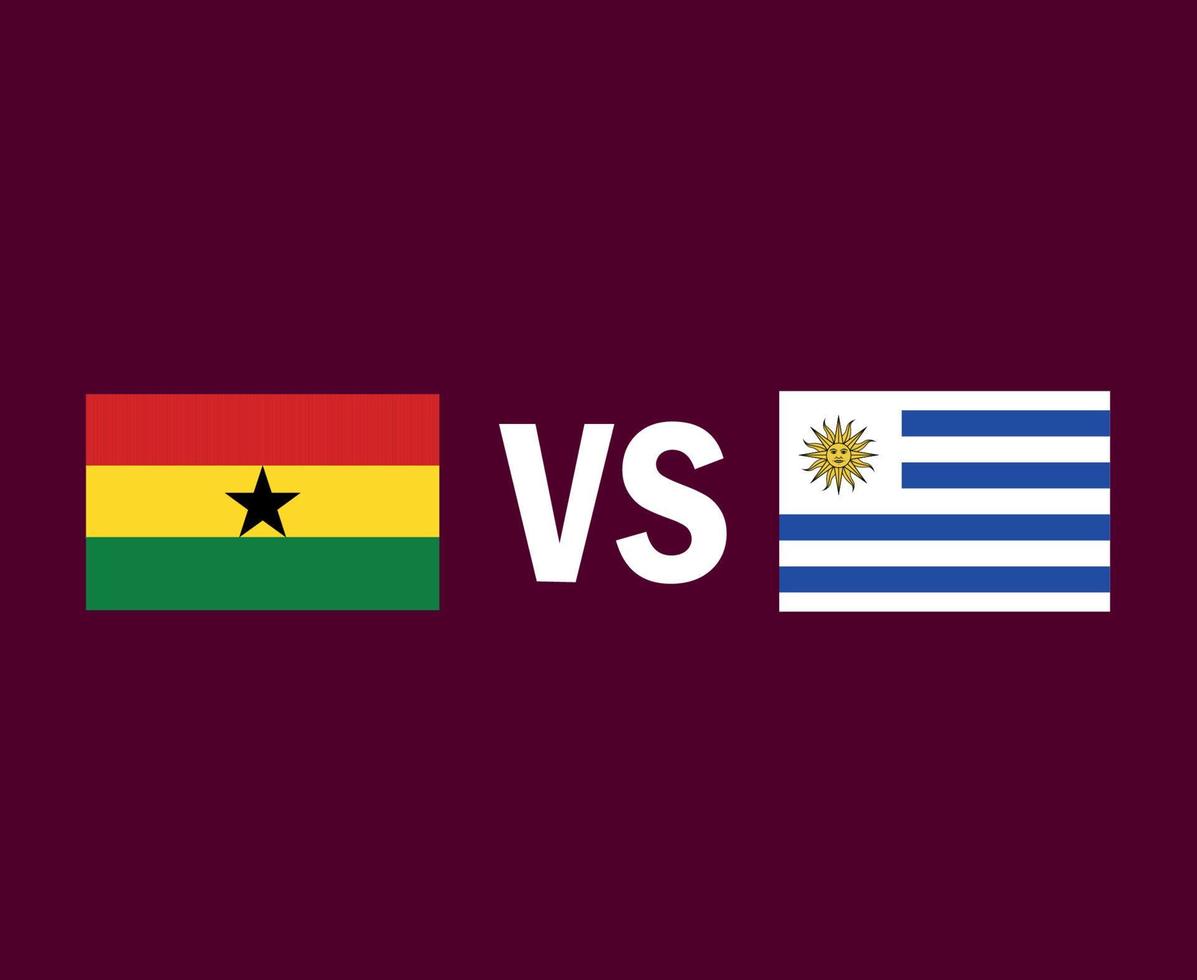 Ghana And Uruguay Flag Emblem Symbol Design Latin America And Africa football Final Vector Latin American And African Countries Football Teams Illustration